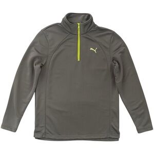 Puma Fall Winter Long Sleeves Quarter Zip Gray Grey Pullover Men's Size M